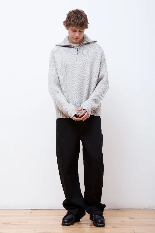 Men's Sweaters with Button-Down PlacketsLevel Half Zip Knit Pebble