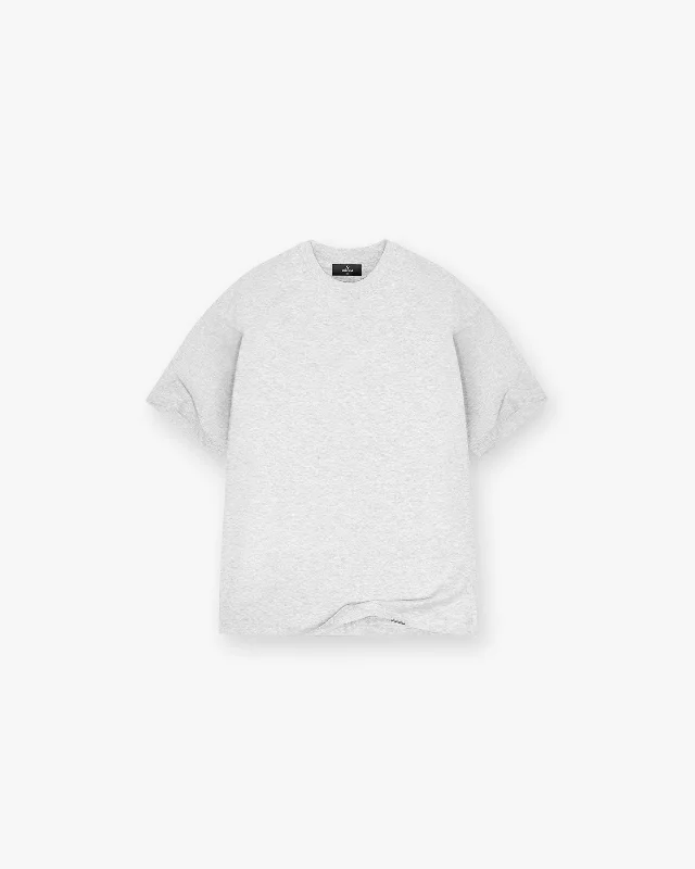 Men's Shirts with Embellished CollarsInitial Oversized T-Shirt - Ice Grey Marl