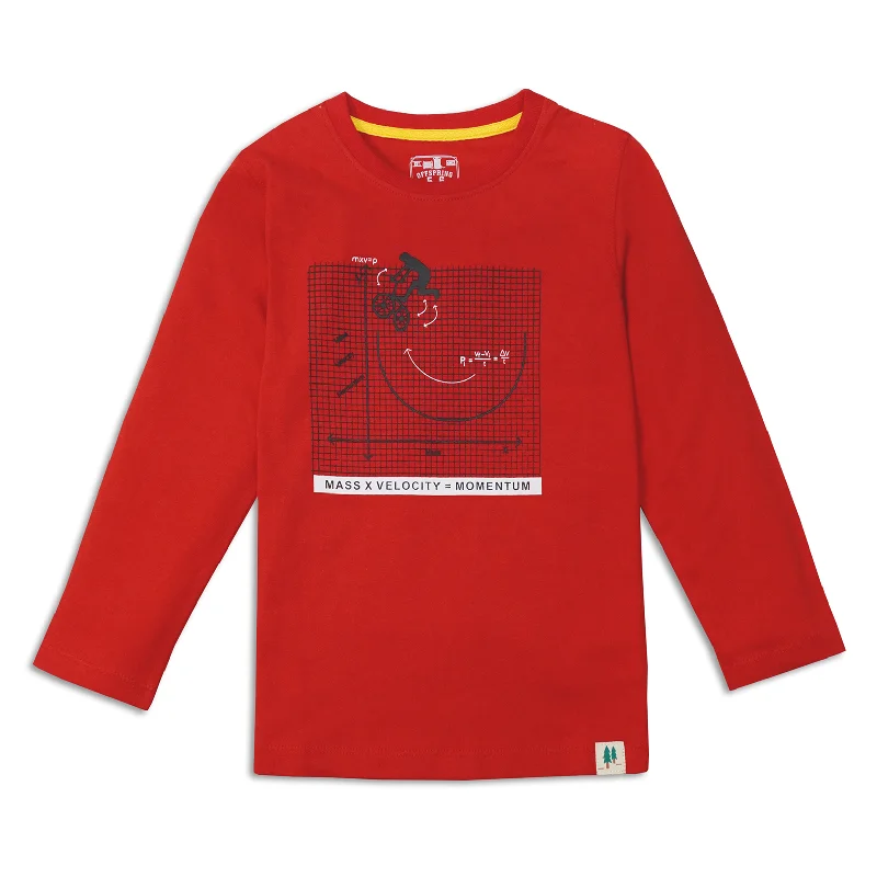 Men's Shirts with Double-Breasted DesignsRed Graphic T-Shirt