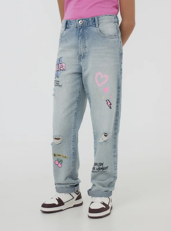 Winter Men's JeansKids Girls Long pants jeans
