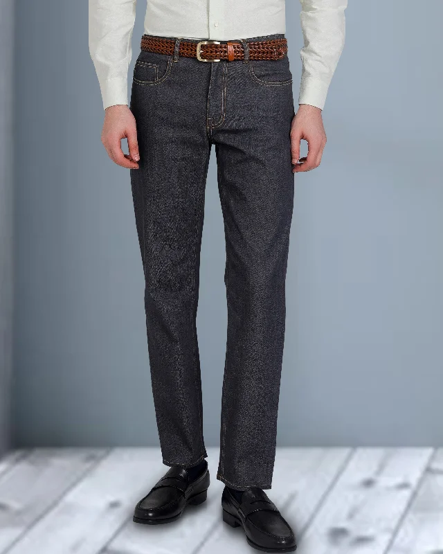 Men's Jeans in Unique PatternsDark Grey Stretchable Jeans