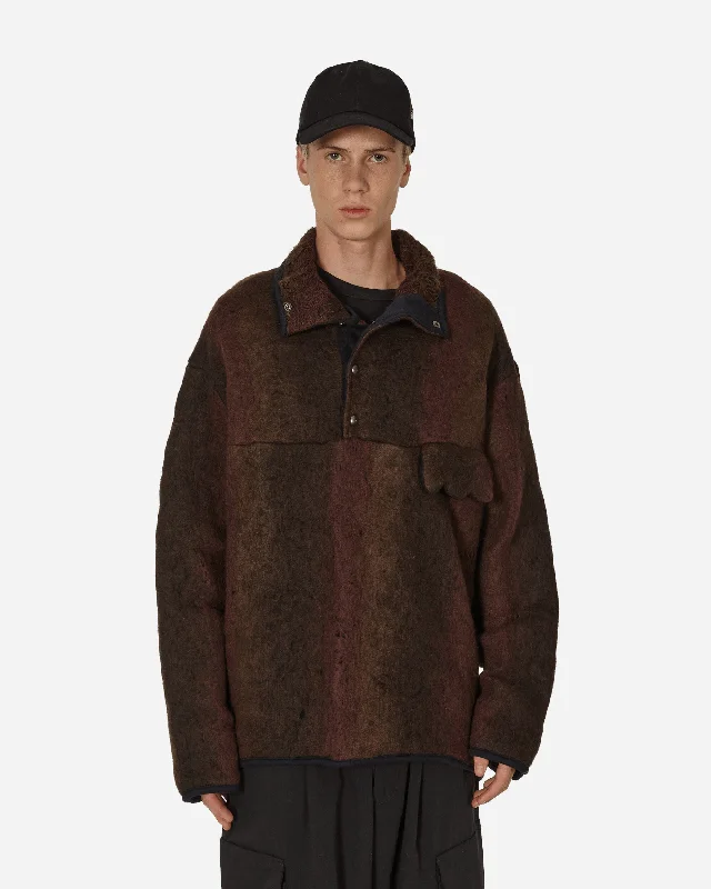 Men's Sweaters for SpringDoomboh Button-Up Pullover Brown