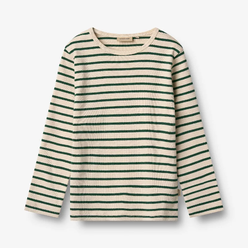 Comfortable Men's Polo ShirtsT-shirt L/S Stig - green stripe