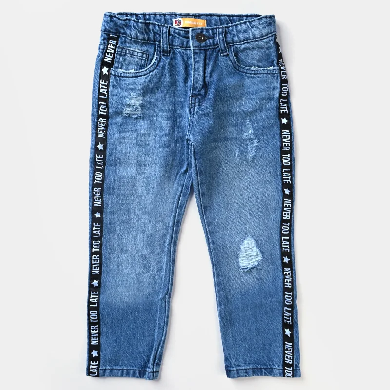 XXXL Men's JeansBoys Denim Stretch Pant Never Too Late-Mid Blue