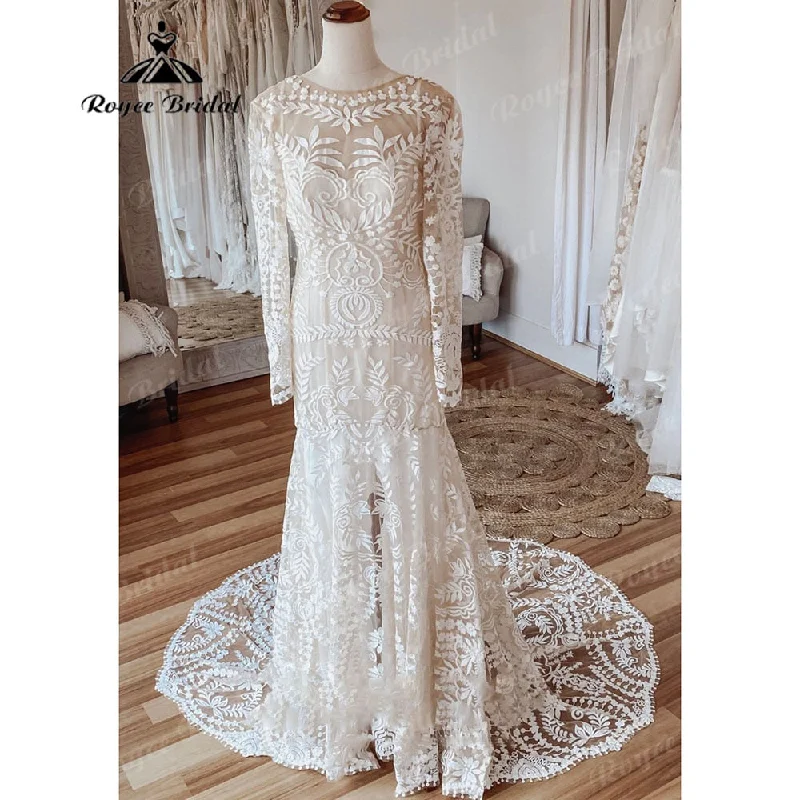 women's eco-friendly dressesBohemian Boho Mermaid Lace Beach Wedding Dress for Women 2025 Robe Mariee Chic Bridal Wedding Gowns Custom Made hochzeitskleid women's eco-friendly dressesBohemian Boho Mermaid Lace Beach Wedding Dress for Women 2025 Robe Mariee Chic Bridal Wedding Gowns Custom Made hochzeitskleid