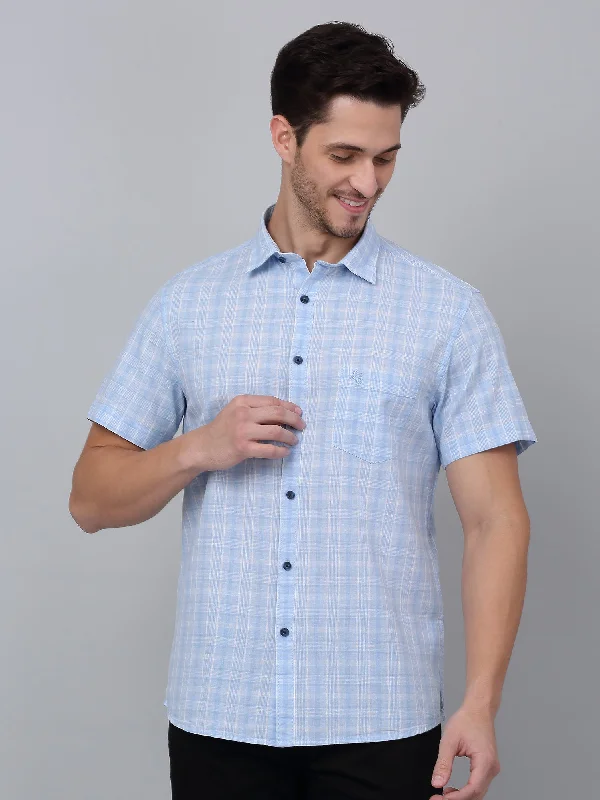 Men's Unique and Designer Bottom Wear for a Statement LookMen's Sky Blue Casual Medium Checks Half sleeve Shirt Men's Unique and Designer Bottom Wear for a Statement LookMen's Sky Blue Casual Medium Checks Half sleeve Shirt