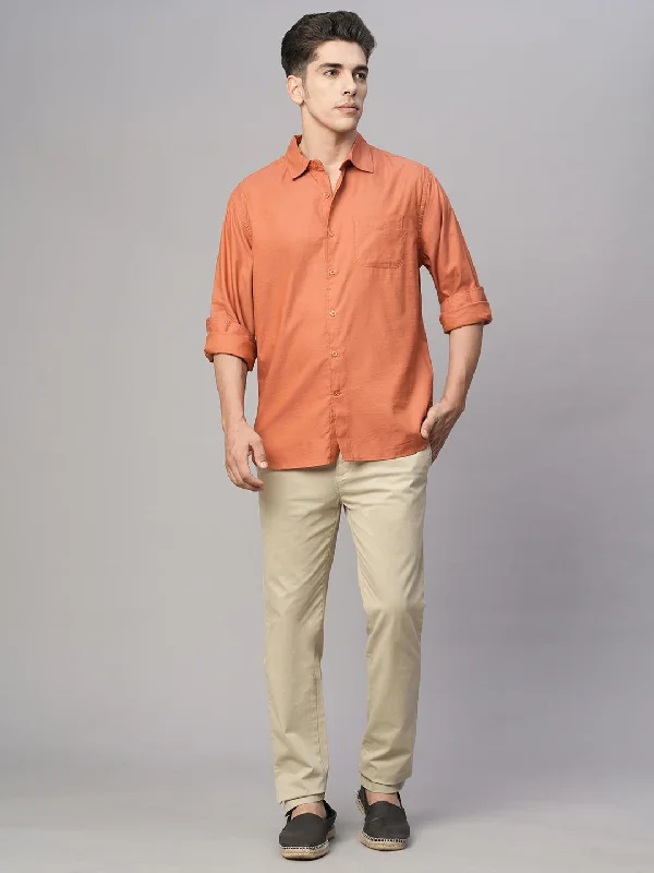 Men's Pants with Adjustable WaistbandsMen's Brick Cotton Modal Loose Fit Shirt