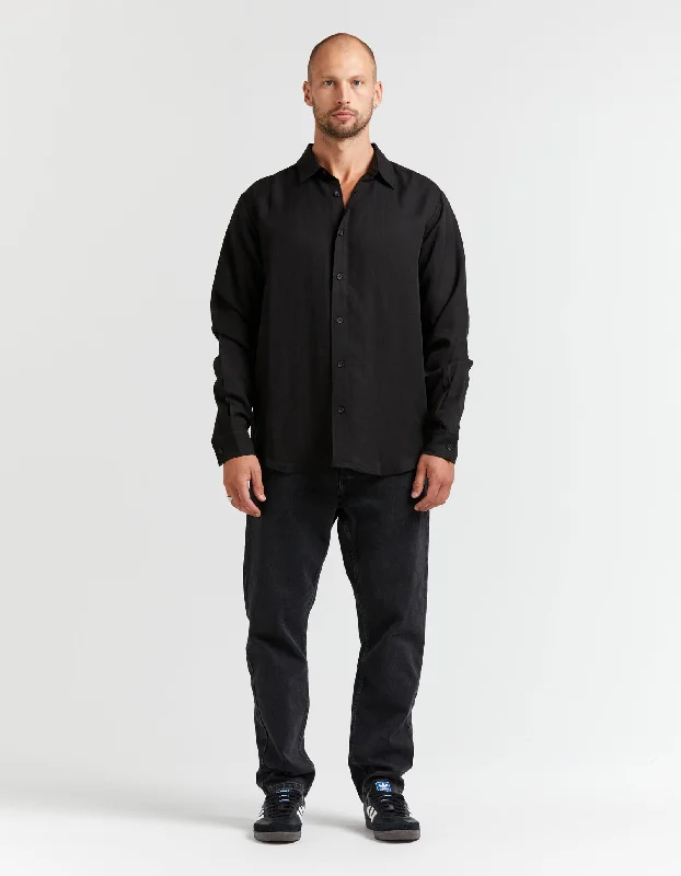 Men's High-Waisted Pants for a Retro StyleConway Shirt - Black