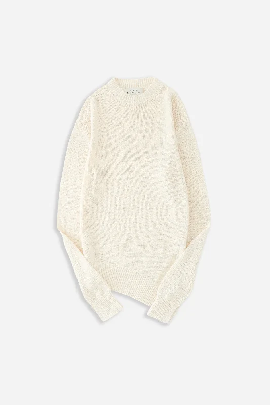 Men's Sweaters with Appliqué DetailsSanpo Knit Cream