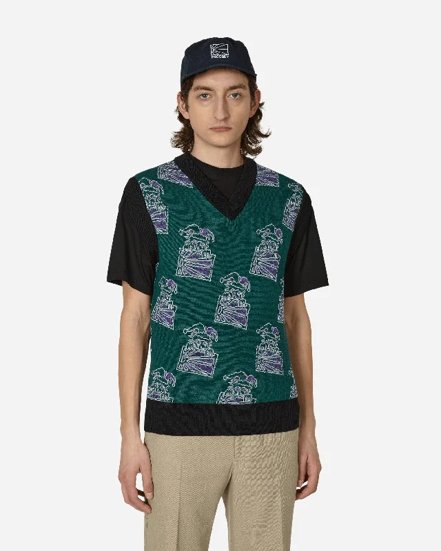 Men's Sweaters with SequinsClown Gilet Green
