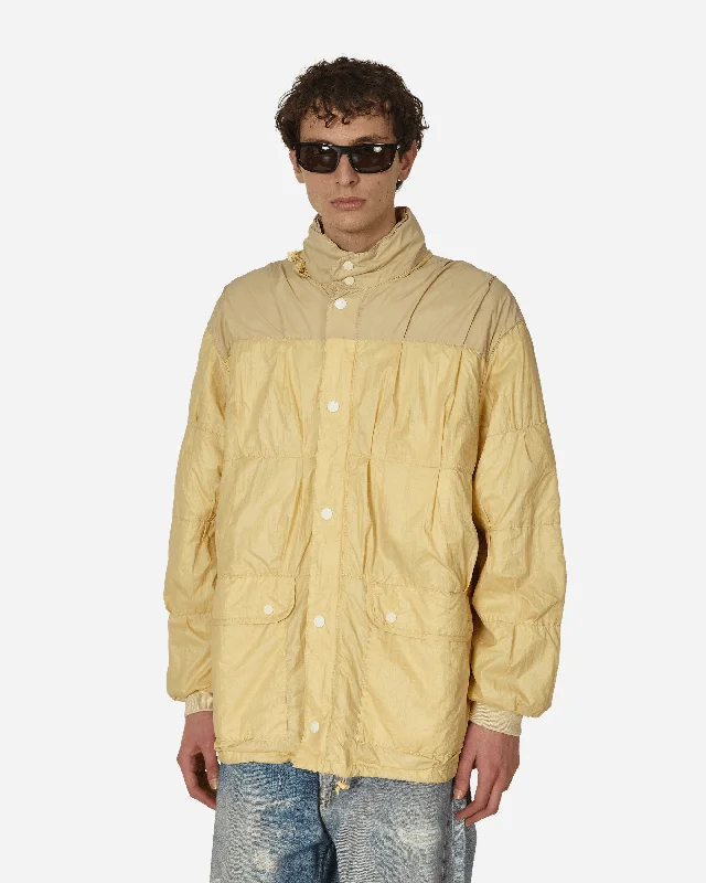 Men's Coats with Quick-Dry FabricRubberized Nylon Exhaust Puffa Jacket Cream