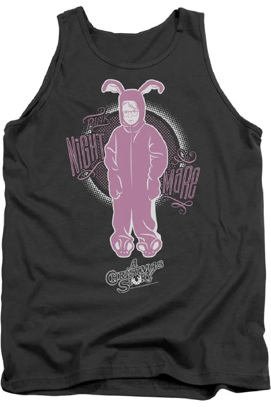 Men's Shirts with Logo EmbossmentsA Christmas Story Pink Nightmare Adult Tank Top