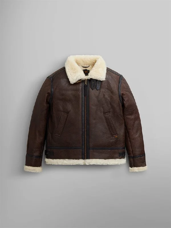 Luxurious Men's Cashmere CoatsB-3 SHERPA LEATHER BOMBER JACKET