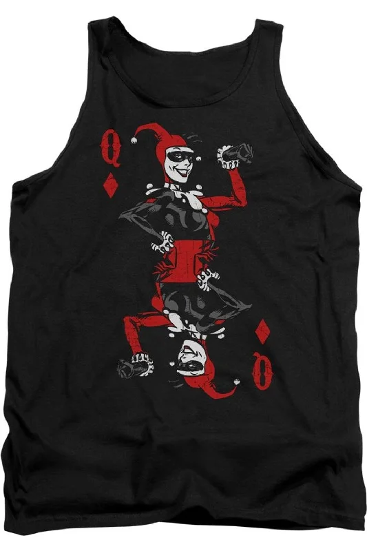 Men's Shirts with Mandarin CollarsBatman Quinn Of Diamonds Adult Tank Top