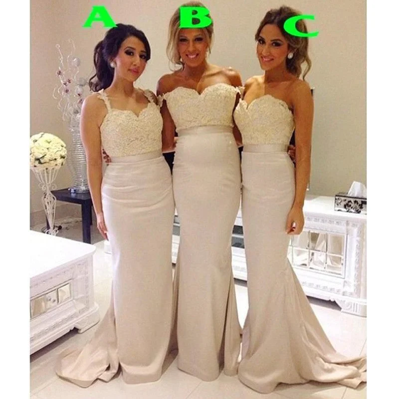 Peplum DressMermaid Sexy Mismatched Long Lace Top Wedding Bridesmaid Dresses, WG344 Peplum DressMermaid Sexy Mismatched Long Lace Top Wedding Bridesmaid Dresses, WG344