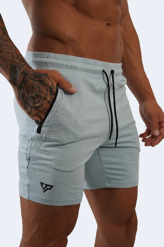 Men's Pants with Faux Leather PatchesESSENTIAL SHORTS 2.0 - LIGHT BLUE