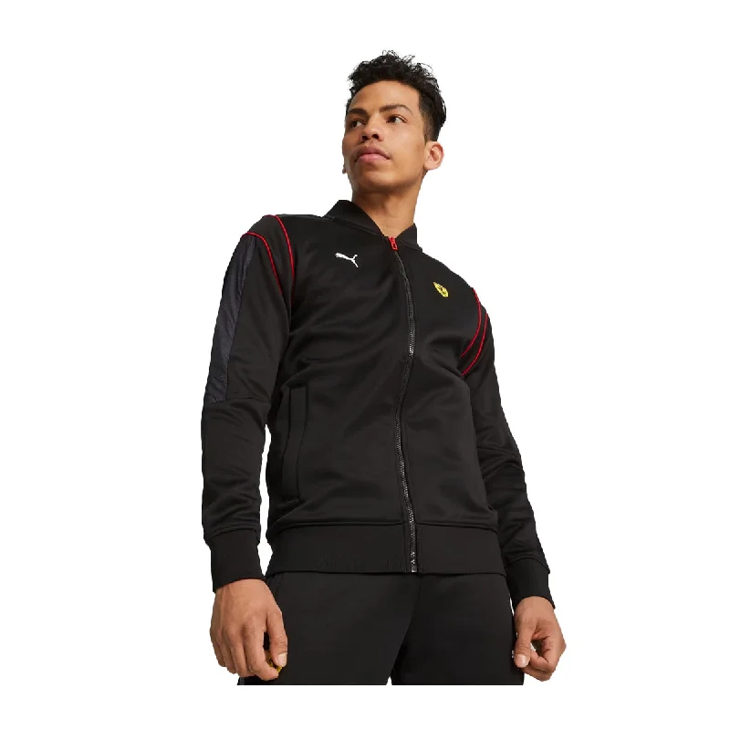 Practical Men's RaincoatsPuma Mens Ferrari Race MT7 Track Jacket 620936-01 Black