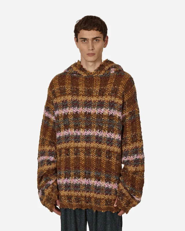 Men's Sweaters with Adjustable HemlinesKnitted Monster Hoodie Multicolor