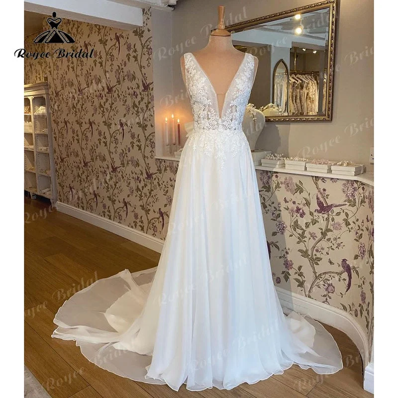women's unique dressesVestido Novia Beach Boho Chiffon Wedding Dresses for Women Deep V-neck A Line Sexy Long Bridal 2025 Wedding Gowns Bow Backless women's unique dressesVestido Novia Beach Boho Chiffon Wedding Dresses for Women Deep V-neck A Line Sexy Long Bridal 2025 Wedding Gowns Bow Backless