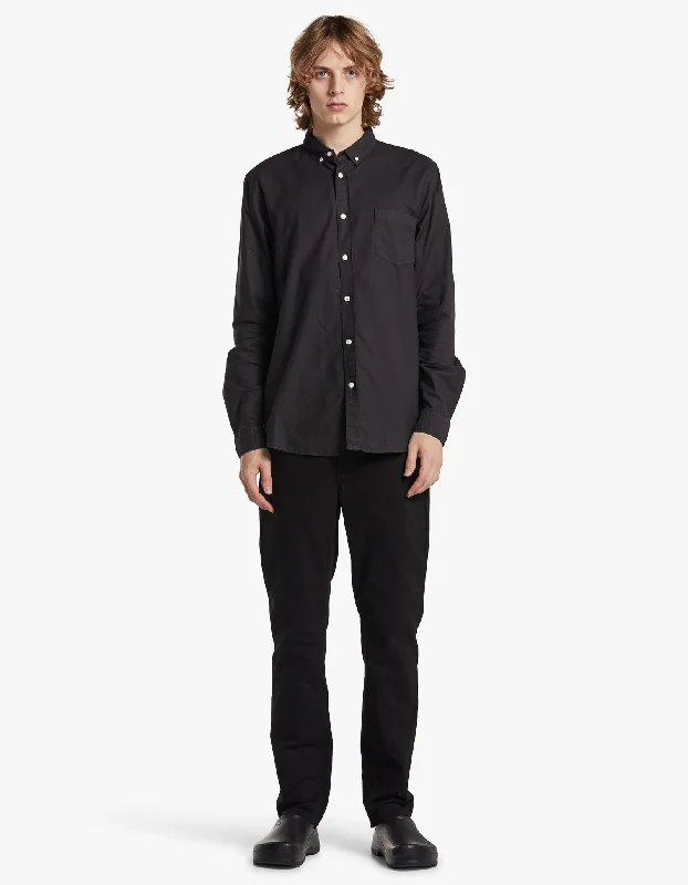 Men's Pants with Hidden ButtonsVintage Oxford Shirt - Washed Black