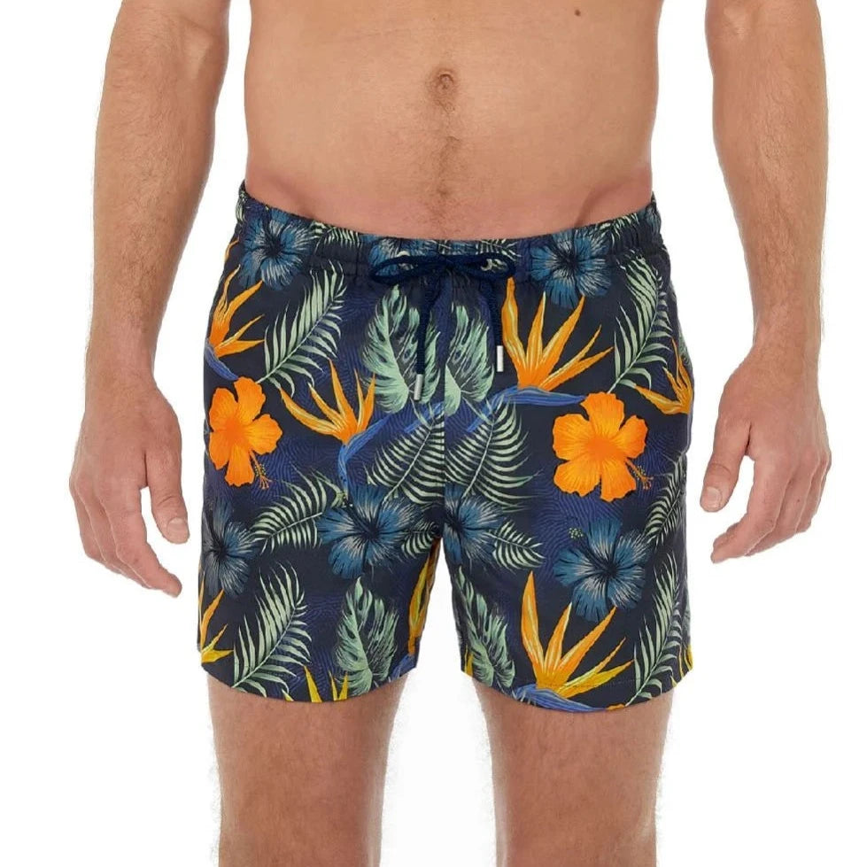 Men's Bootcut Jeans for a Flattering ShapeID70551-Hom "Tiki" Navy Floral Beach Short Men's Bootcut Jeans for a Flattering ShapeID70551-Hom "Tiki" Navy Floral Beach Short