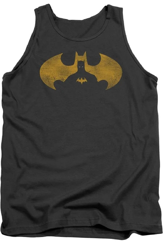 Men's Shirts with Patch PocketsBatman Bat Symbol Knockout Adult Tank Top