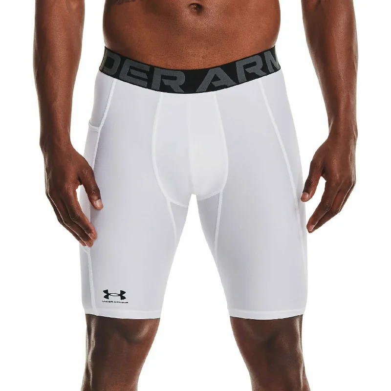 Men's Low-Waisted Pants for a Casual VibeUnder Armour HeatGear Pocket Long Mens Short Compression Tights - White Men's Low-Waisted Pants for a Casual VibeUnder Armour HeatGear Pocket Long Mens Short Compression Tights - White