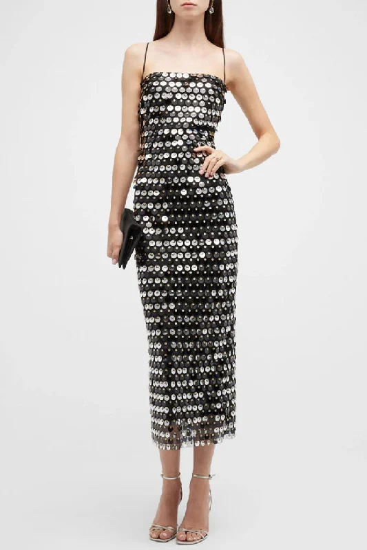 women's chiffon dressesSparkly Mermaid Sequin Spaghetti Strap Split Evening Maxi Dress - Black women's chiffon dressesSparkly Mermaid Sequin Spaghetti Strap Split Evening Maxi Dress - Black