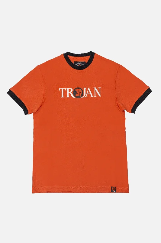 Men's Tailored Shirts for a Professional AppearanceTrojan Records - TC/1014 Orange Logo Ringer - T-Shirt Men's Tailored Shirts for a Professional AppearanceTrojan Records - TC/1014 Orange Logo Ringer - T-Shirt