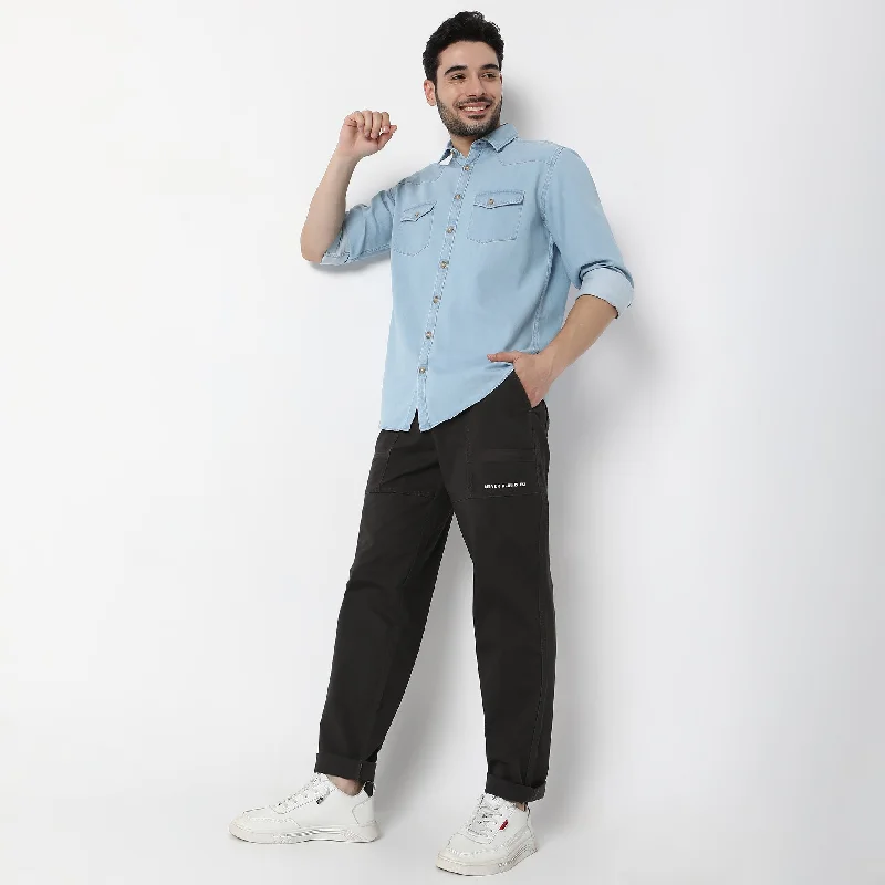 Men's Pants with Elastic CuffsMid Rise Signature Cargo Pants