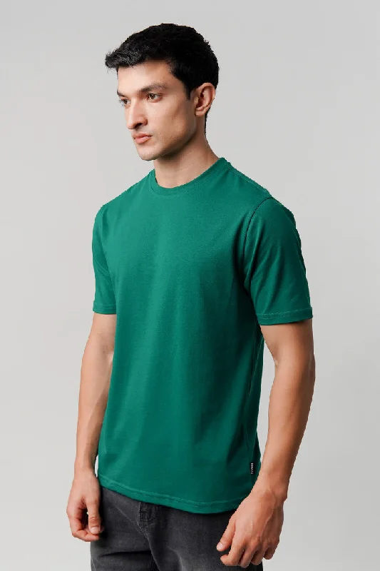 Breathable Men's Mesh TopsRegular Fit Crew Neck T-Shirt - Green