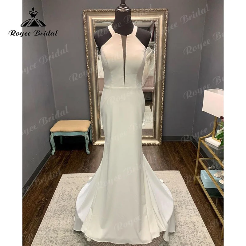 women's mini dressesTrouwjurk Halter Boho Satin Mermaid/Trumpet Wedding Dress Sweep Train Open Back 2025 Vinatge Boho Custom Made robe de mariée women's mini dressesTrouwjurk Halter Boho Satin Mermaid/Trumpet Wedding Dress Sweep Train Open Back 2025 Vinatge Boho Custom Made robe de mariée