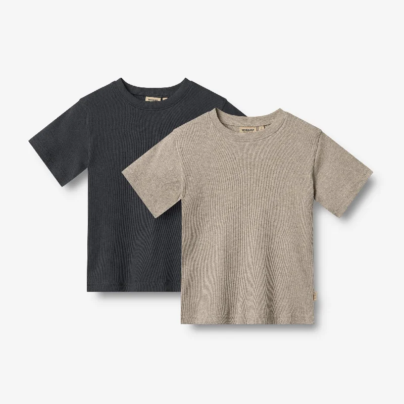 Layered Men's Vests2 Rib T-shirt S/S Fabian - navy