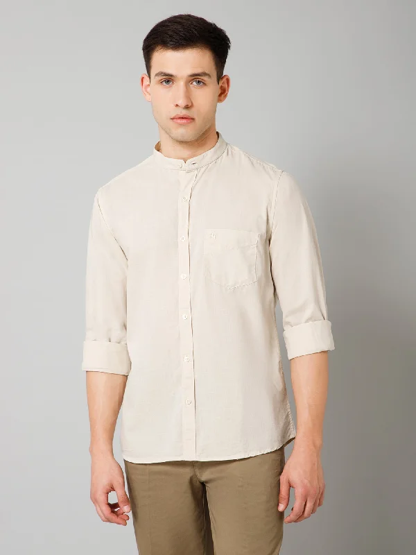 Men's Pants with Hidden ButtonsMen's Offwhite Casual Plain Full Sleeve Shirt