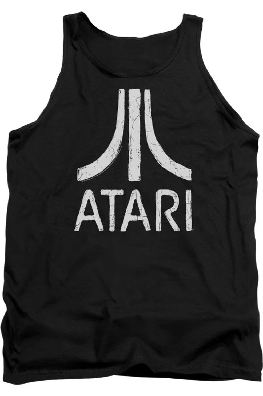 Men's Shirts with Checkered PatternsAtari Rough Logo Adult Tank