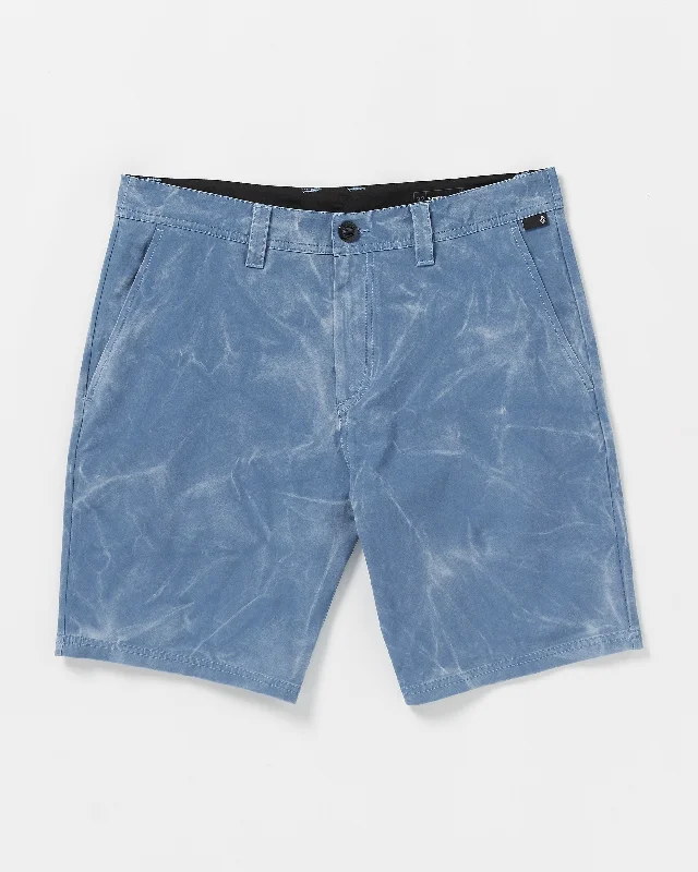 Flexible Stretch Men's JeansStone Faded Hybrid Shorts - Blueberry