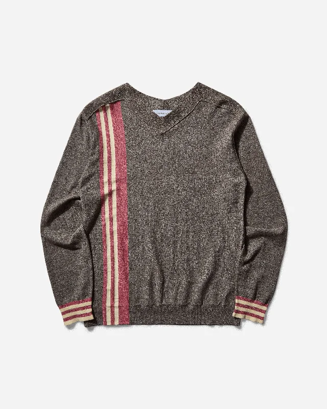 Men's Sweaters with Mock-Neck DesignsMen's Ostro Jumper Brown Melange / Red / Cream