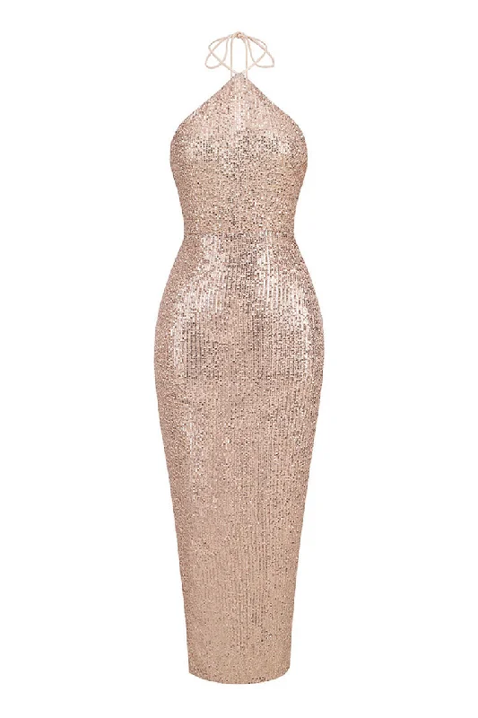 Velveteen DressSparkly Sequin Halter Sleeveless Bodycon Backless Split Evening Maxi Dress Velveteen DressSparkly Sequin Halter Sleeveless Bodycon Backless Split Evening Maxi Dress