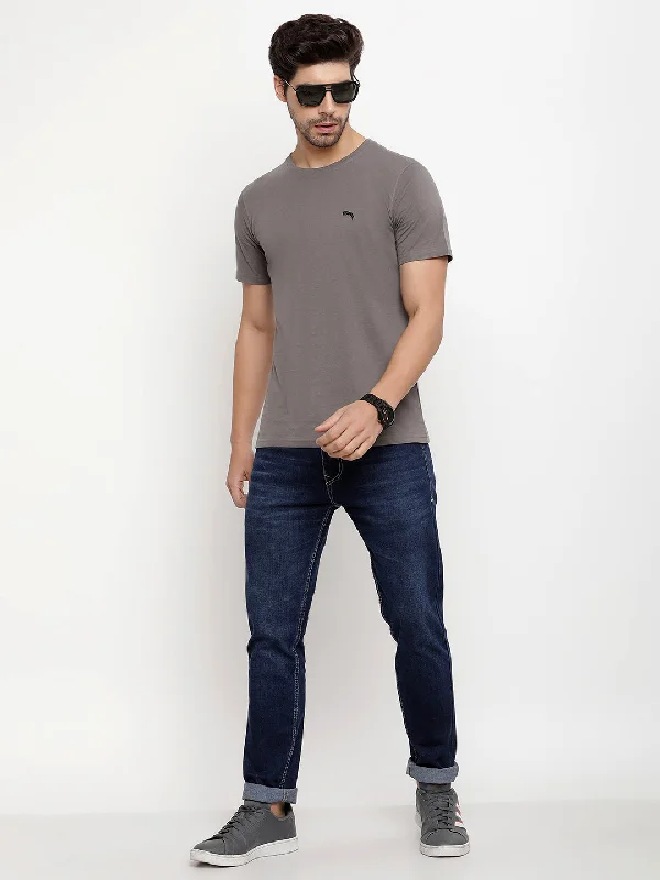Classic Men's Button-Up ShirtsJUMP USA Unisex Solid Round Neck Cotton T-shirt