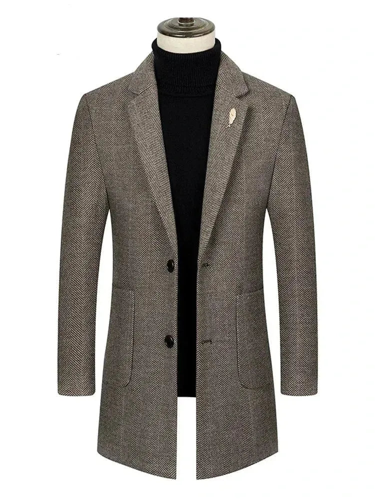 Men's Coats with Hidden PocketsSingle-breasted Men's Coat