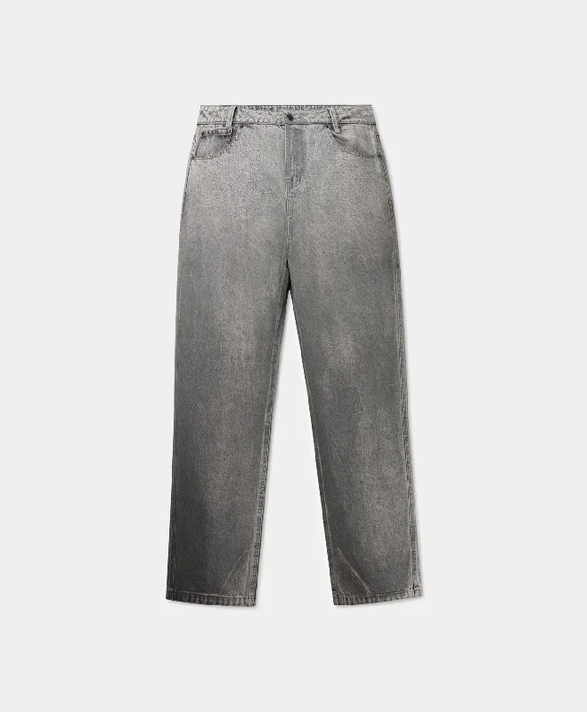 Men's Jeans in Unique PatternsGrey Amba Wax Relaxed Jeans