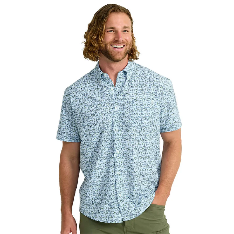 Men's Pants with Patch PocketsHuk Kona Print Short Sleeve Sport Shirt - Ice Water