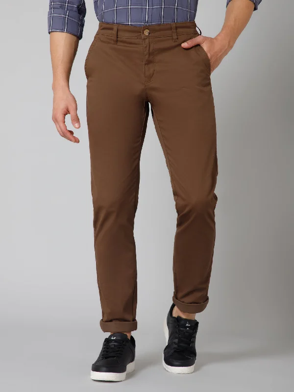 Men's Swim Trunks for SwimmingMen's Casual Flat front Brown  Trousers