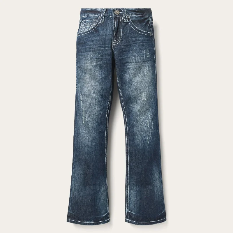 Durable Men's Jeans1014 Fit Destructed Medium Wash Jeans