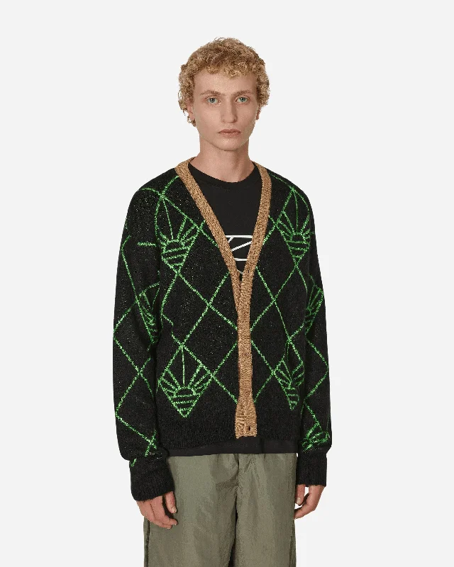 Trendy Men's Oversized SweatersLogo Cardigan Black