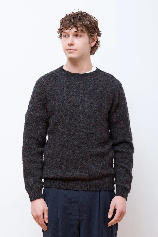 Men's Sweaters with Elastic CuffsBirnir Brushed Lambswool Black Multi