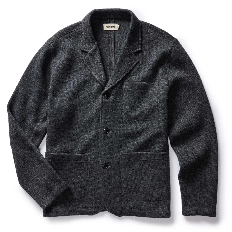 Men's Sweaters for Casual OccasionsThe Evans Blazer in Charcoal Birdseye Wool