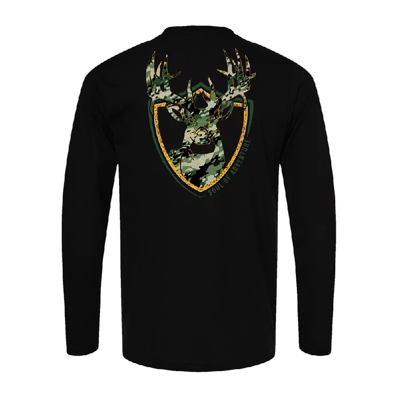 Men's Shirts with Antimicrobial TreatmentGraphic Tee | Geo Camo Patriot | Black