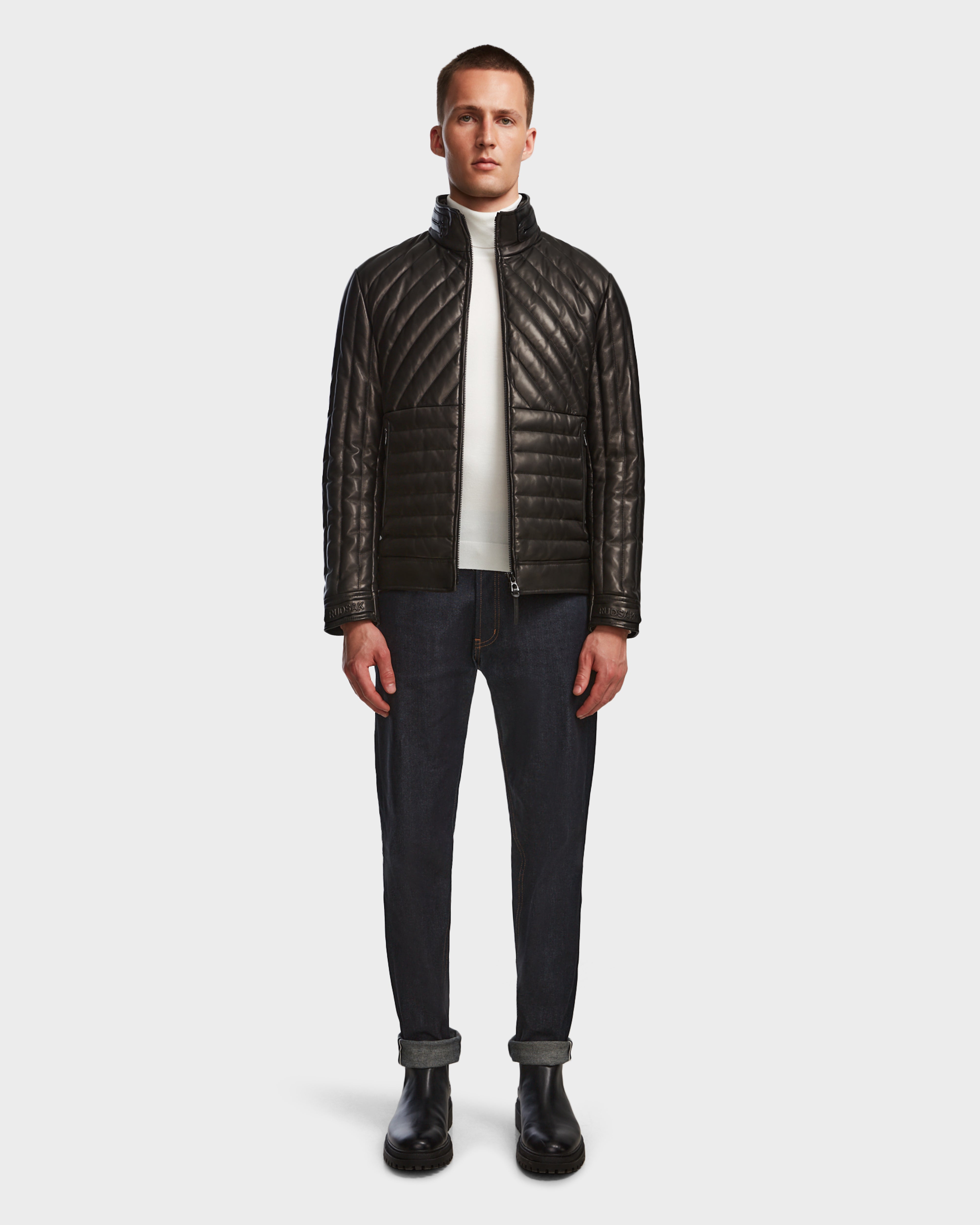 Stylish Men's Biker JacketsTHOM - 6124594 Black