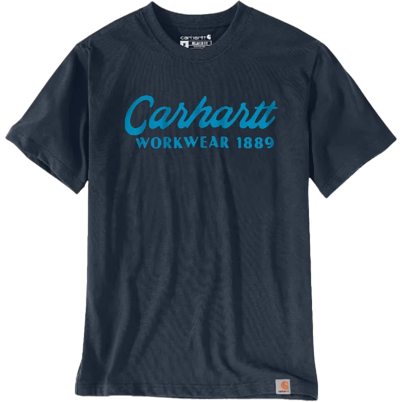 Men's Shirts with Pleated HemlinesMen's Heavyweight Short Sleeve Script Graphic Tee